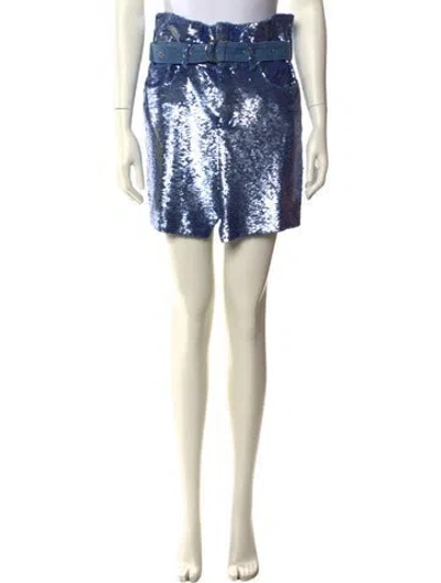 Pre-owned Iro Sequin Embellishments Mini Skirt In Blue