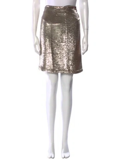 Pre-owned Iro Sequin Embellishments Mini Skirt In Gold