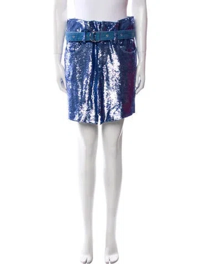 Pre-owned Iro Sequin Embellishments Mini Skirt W/ Tags In Blue