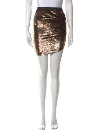 Pre-owned Iro Sequin Embellishments Mini Skirt W/ Tags In Gold