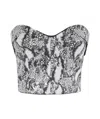 Iro Striking Sequin Bustier Top With Removable Straps In Black White Silver