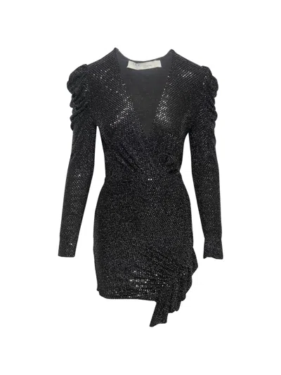Pre-owned Iro Sequinned Ruched Dress In Black