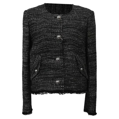 Iro Shakes Tweed Jacket In Black Cotton