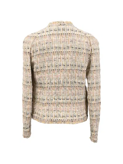 Pre-owned Iro Shavana Frayed-edge Jacket In Neutrals