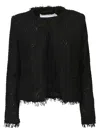 Iro Shavani Collarless Casual Jacket In Black