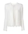 Iro Shavani Collarless Casual Jacket In White