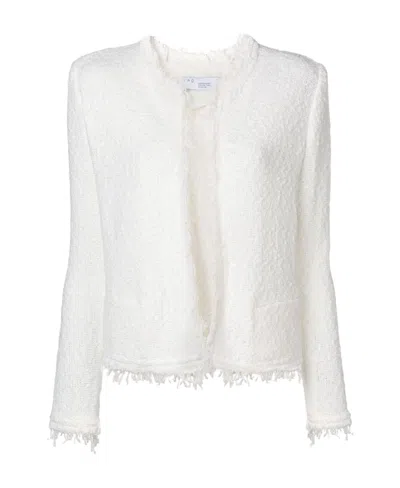 Iro Shavani Collarless Casual Jacket In White