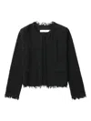 Iro Shavani Frayed Tweed Jacket In Black