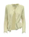 Iro Shavani Open-front Boucle Jacket In Cream Cotton In White