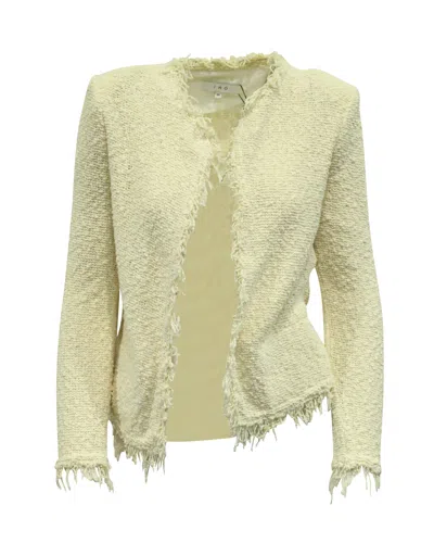 Iro Shavani Open-front Boucle Jacket In Cream Cotton In White