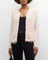 Iro Cotton Jacket Collarless Textured Fabric In Nude