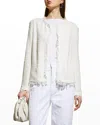 Iro Shavani Open-front Boucle Jacket In White