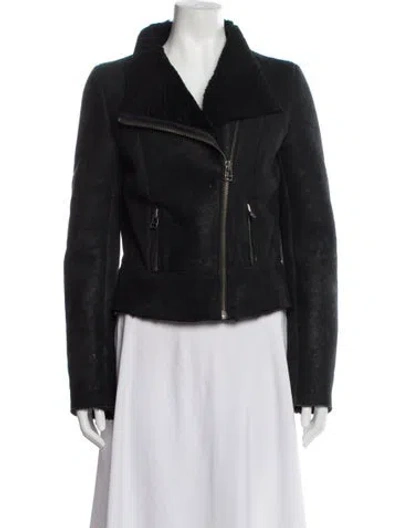 Pre-owned Iro Shearling Biker Jacket In Black