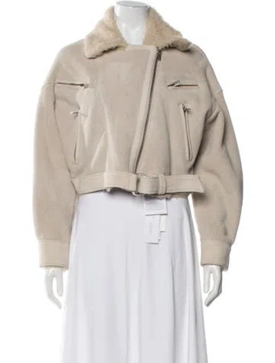 Pre-owned Iro Shearling Biker Jacket In Brown