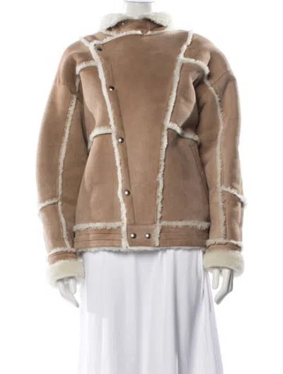 Pre-owned Iro Shearling Biker Jacket In Brown