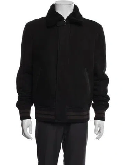 Pre-owned Iro Shearling Bomber Jacket In Black