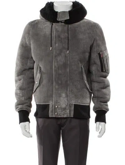 Pre-owned Iro Shearling Colorblock Pattern Puffer Coat In Gray
