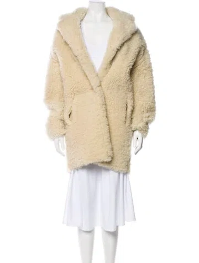 Pre-owned Iro Shearling Faux Fur Coat In Neutral