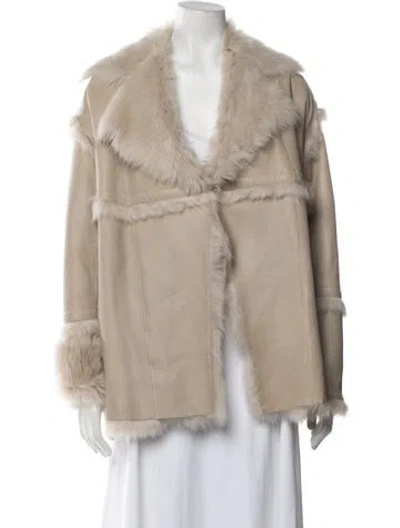 Pre-owned Iro Shearling Faux Fur Coat In Neutrals