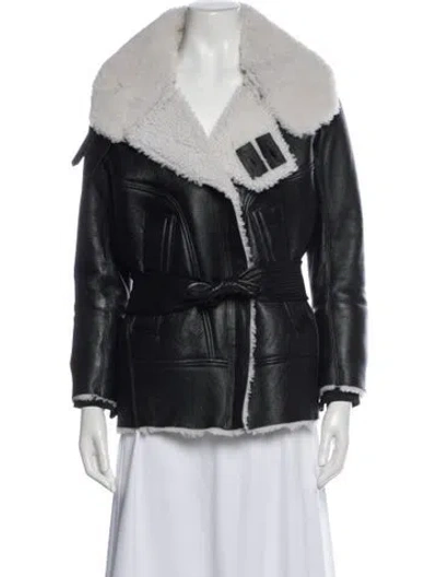 Pre-owned Iro Shearling Faux Fur Jacket In Black