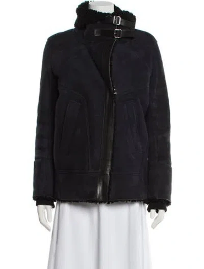 Pre-owned Iro Shearling Fur Coat In Blue