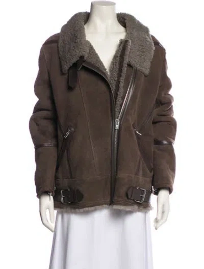 Pre-owned Iro Shearling Fur Coat In Brown