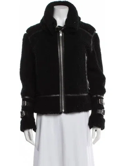 Pre-owned Iro Shearling Fur Jacket In Black