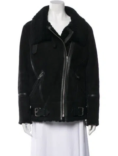 Pre-owned Iro Shearling Fur Jacket In Black