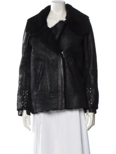 Pre-owned Iro Shearling Fur Jacket In Blue