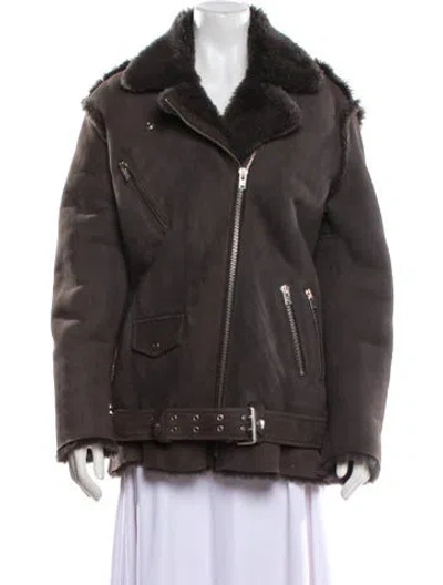 Pre-owned Iro Shearling Fur Jacket In Gray