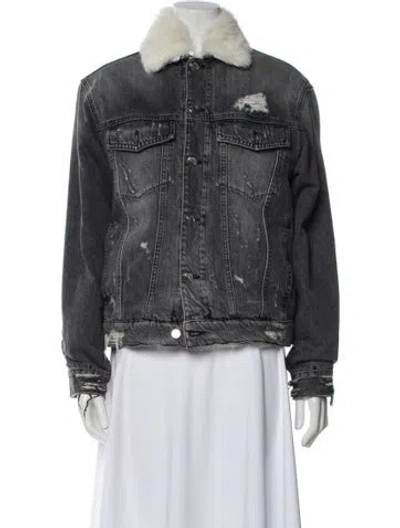 Pre-owned Iro Shearling Fur Jacket In Gray