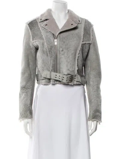 Pre-owned Iro Shearling Fur Jacket In Gray