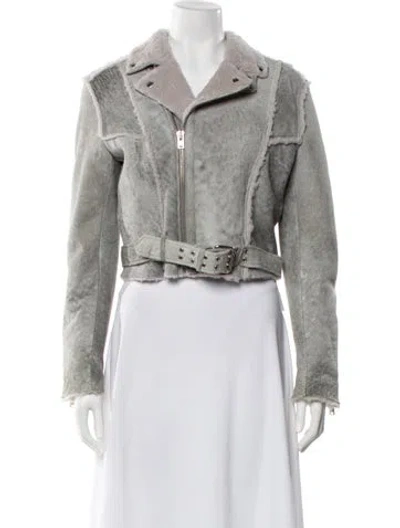 Pre-owned Iro Shearling Fur Jacket In Gray