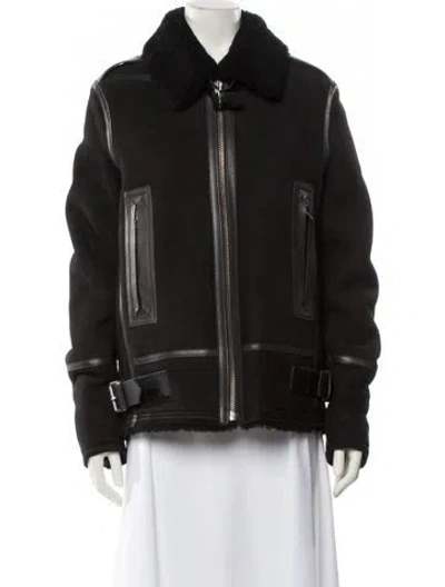 Pre-owned Iro Shearling Jacket W/ Tags In Black