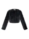 Iro Sheepskin Cropped Jacket In Black