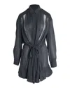 Iro Sheer Detail Mini Dress In Black Rayon In Black
