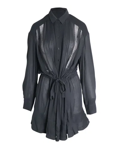 Iro Sheer Detail Mini Dress In Black Rayon