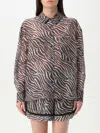 Iro Womens Bro21 Farri Zebra-print Crepe Shirt In Brown