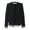 Iro Shivani Frayed Jacket In Black Wool In Black