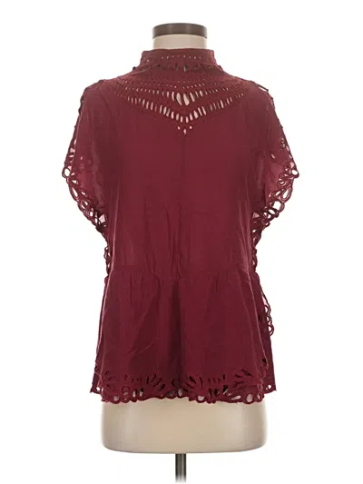 Pre-owned Iro Short Sleeve Blouse In Burgundy
