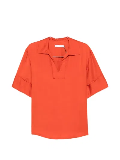 Iro Short-sleeve Blouse In Orange