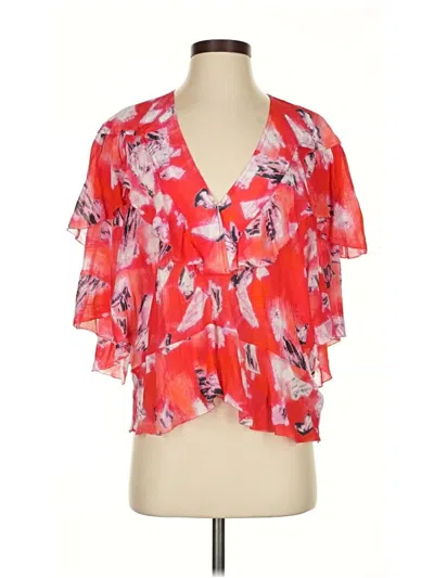 Pre-owned Iro Short Sleeve Blouse In Red
