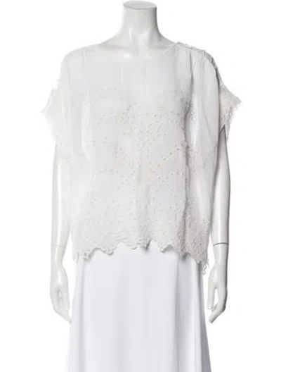 Pre-owned Iro Short Sleeve Blouse In White