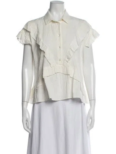 Pre-owned Iro Short Sleeve Blouse In White
