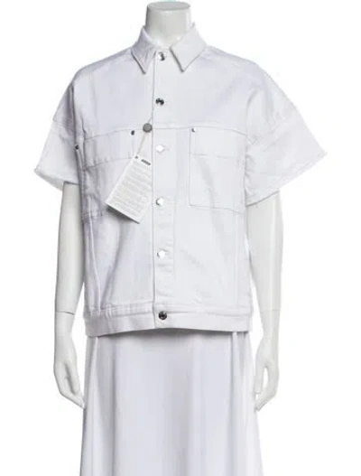 Pre-owned Iro Short Sleeve Button-up Top W/ Tags In White