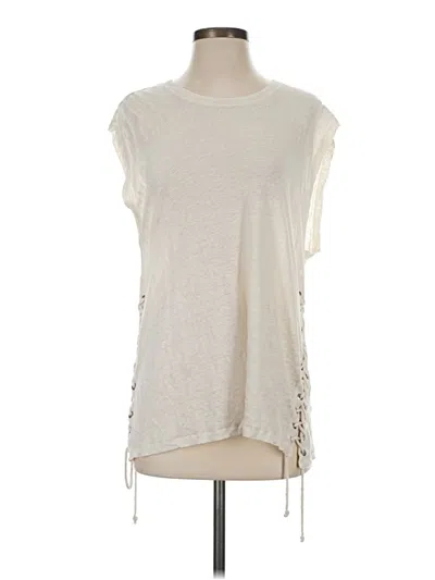 Pre-owned Iro Short Sleeve Top Ivory Crew Neck Tops