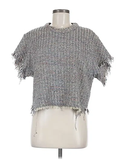 Pre-owned Iro Short Sleeve Top Silver Mock Neckline Tops
