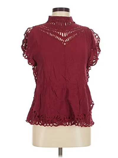 Pre-owned Iro Short Sleeve Turtleneck In Burgundy