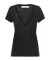 Iro V-neck Short-sleeve T-shirt In Black
