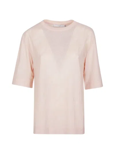 Iro Short-sleeve Crew-neck Top In Pink